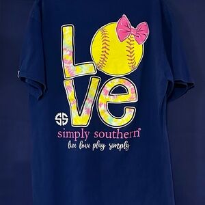 Simply Southern women’s softball Tshirt size large